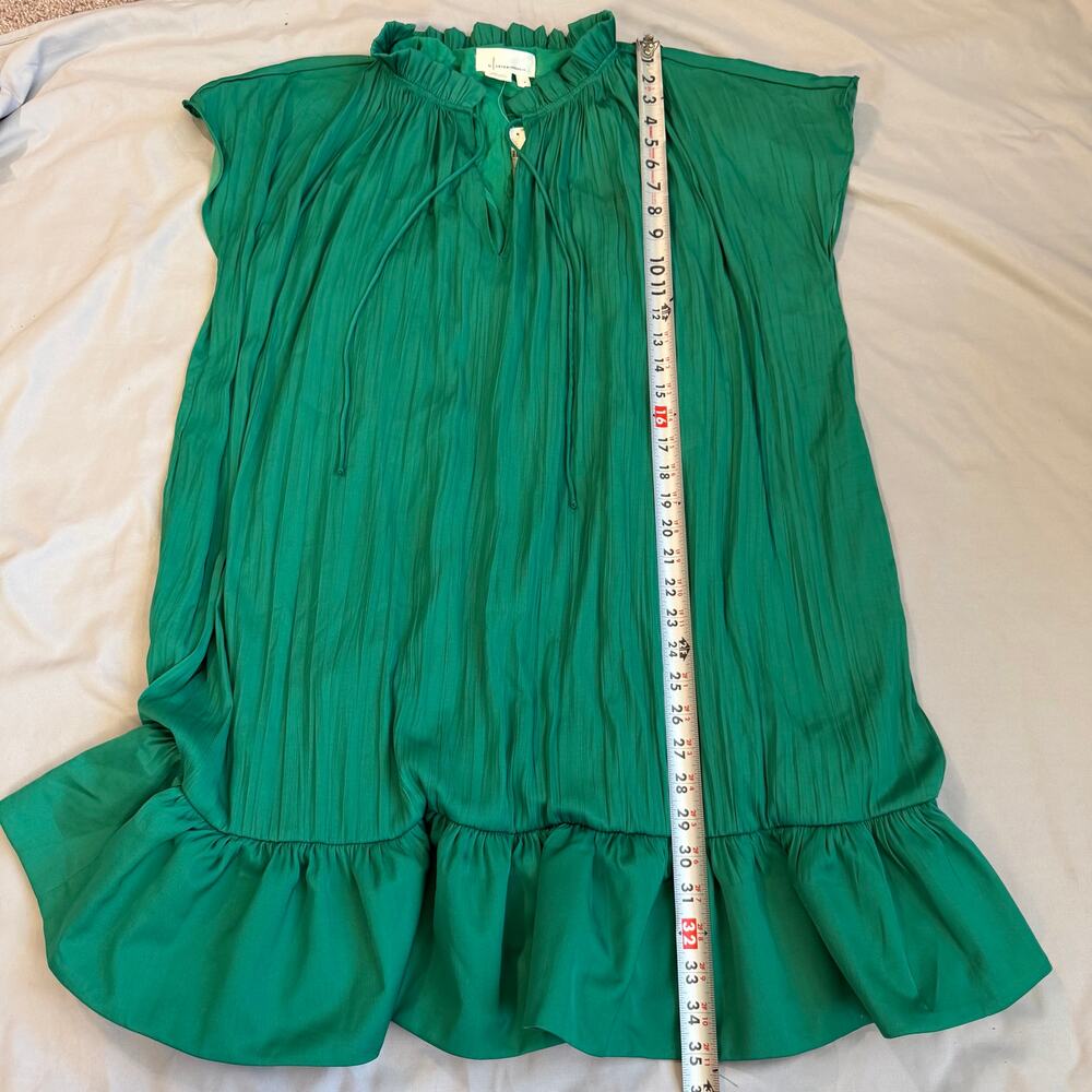 Anthropologie Emerald Green Mock Neck, Lined, Swing Dress NWT- S - Picture 10 of 15